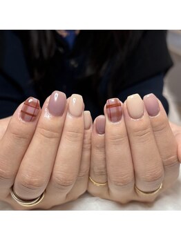 リミズネイルビューティー 名駅店(RimisNailxbeauty)/シンプルチェックネイル