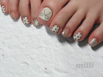 ミリネイルズ(milli nails)の写真/”なんかおしゃれ”は足元から♪プライベート空間でこだわりのフットネイルを☆巻き爪矯正も相談可◎