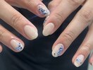 お花ホロ ブルー ホワイト