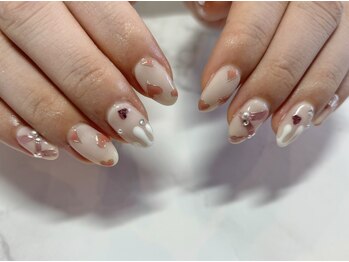 バレンタインネイル