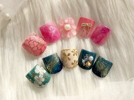 ★パールビジューフットネイル★