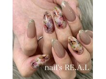 ネイルズリアル 倉敷(nail's RE.A.L)/インクフラワーネイル