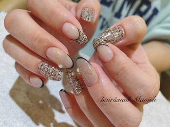 マニッシュ(Manish)/ツイード/カラーライン/レター