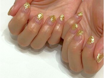 ニュアンスネイル/金箔ネイル