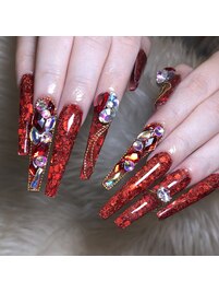 赤ラメ×埋め尽くし