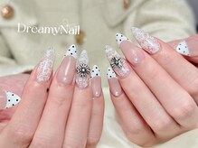 ドリーミーネイル 池袋(Dreamy Nail)/ドット/フレンチ/長出し/レース