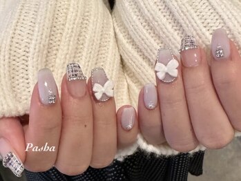 パシャ(Pasha)/tweed × ribbon