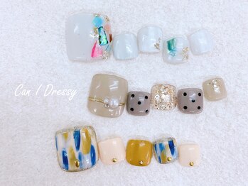 キャンアイドレッシー 奈良新大宮店(Can I Dressy)の写真/サンダルからチラ見せ♪可愛いフットネイルでテンションを上げていきましょう！