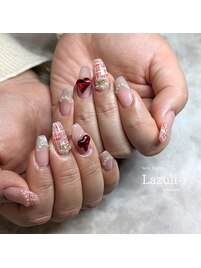 バレンタインネイル