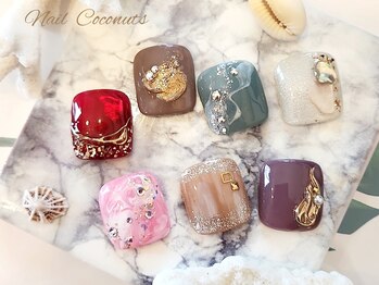 ココナッツ(Coconuts)/【夏☆フットネイル】1本アート