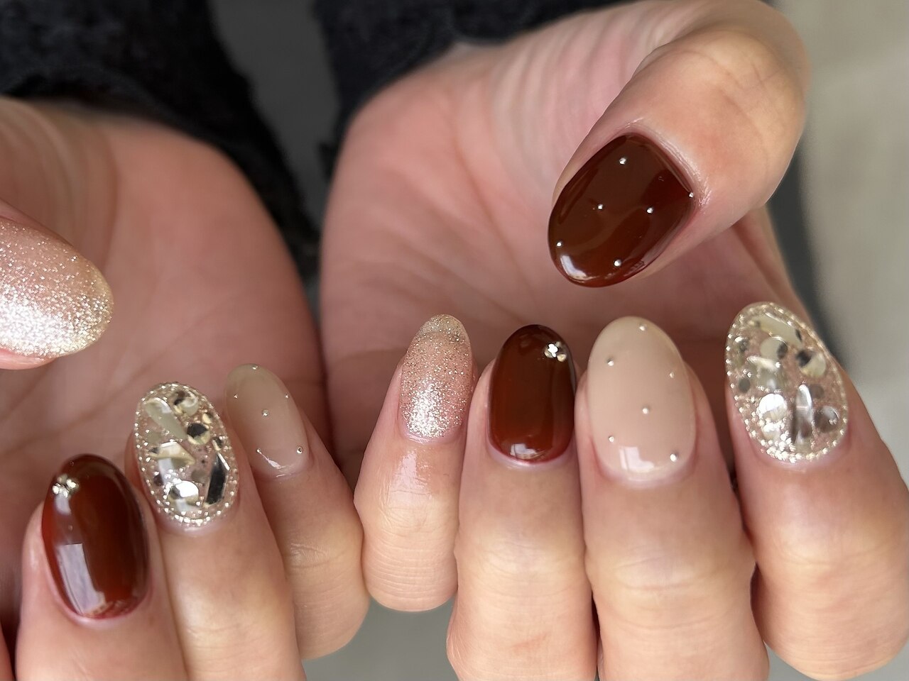 73))ボルドー クリスマスネイル フレンチガーリー ネイルチップ 埋め尽くし 埋め尽くし 73))ボルドー クリスマスネイル フレンチガーリー ネイルチップ