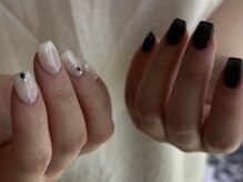 ハレトキネイル(haretoki nail)/white × black