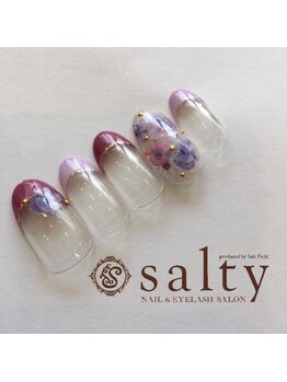ネイルアンドアイラッシュサロン ソルティ 寺田町(salty)/花フレンチ