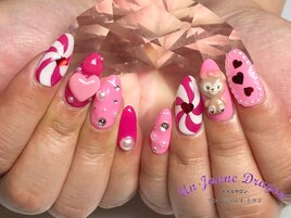 ピンク☆３Dネイル