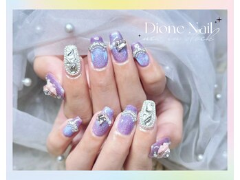 ディオーネ ネイルスタジオ(Dione)/キラキラハート+ダイヤモンド