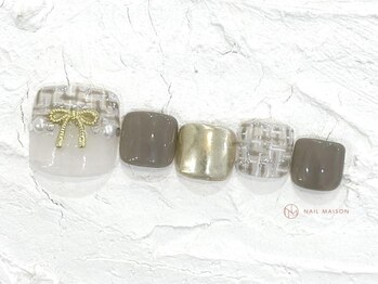 ネイルメゾン 池袋店(NAIL MAISON)/ベージュツイード¥9000