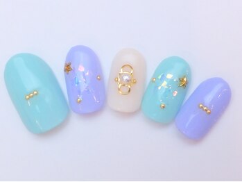 ネイルサロン ドレリッチ 大宮店(drerich)/パステルパープルグリーン