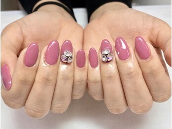 アイリッシュネイル 久屋大通店(Irish Nail)/ピンク×ビジュー盛り