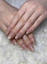 レディスペネイル ノマエ 名駅店(Redispe nail nomae)/先端フレンチ×チークネイル