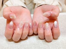 ライトウェーブ 長野駅前店/ぷっくり・ミラー×お花ネイル♪