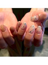 フリープ(freep)/ドット風ストーン/ベージュ/定額