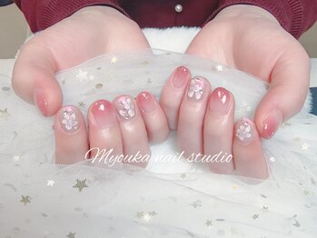 ミュウカ 板橋区大山駅前(Myouka)/春フラワーデザインネイル