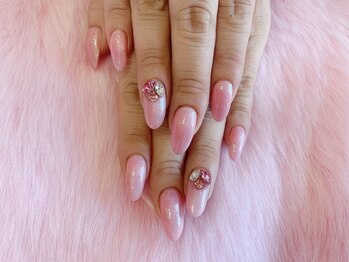 トヨネイル(TOYO NAIL)/ラメピンク×Vカット☆