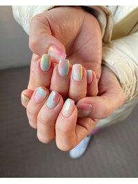 オーロラマーブルミラーネイル