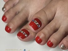 ネイル アンド ボディジュエリー リッチスタイル(Nail&Body Jewely Rich style)/親指アートフットネイル