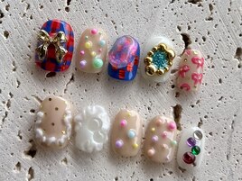 チェクリボン水玉デザイン★