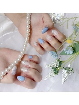 メリー(MERRY)/水色ツイードネイル