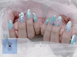 さくらんぼネイル チェック柄