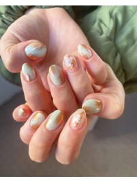 ミントゴールドミラーネイル