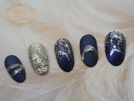 ネイビーミラーネイル☆