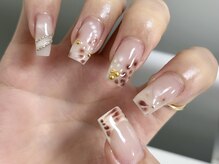 サリーネイルラボ(Sully Nail Lab)/長さ出しマーブルデザイン