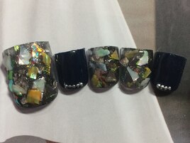 大人キラキラフットネイル