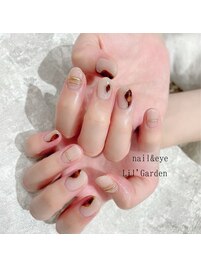 べっこうネイル×リングネイル