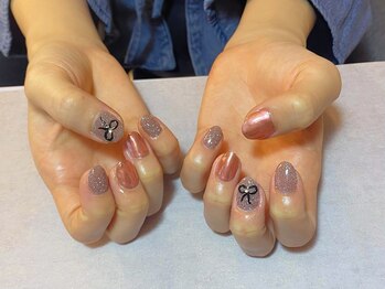 シーハウス(c house)/リボンネイル　ミラーネイル