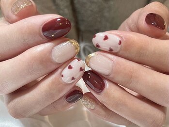 アイネイルズ 天神今泉店(I-nails)/【kotone.n】ボルドーハート