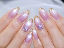 幻之花ネイル/¥11980 ミラーフレンチ 3D