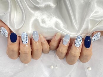 ネイルネージュ 錦糸町(Nail Neige)/持ち込み/ツイード/パール