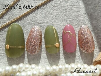 プラスネイル 北千住東口店(PLUS NAIL)/【3310】マット×ミラー×ハート