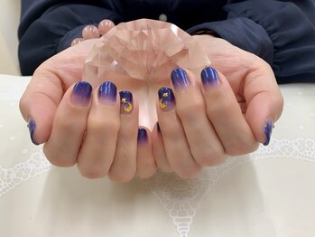 プルミエ ネイル(Premier Nail)/夜空ネイル★ネイビーカラグラ