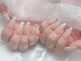 ガラスフレンチネイル