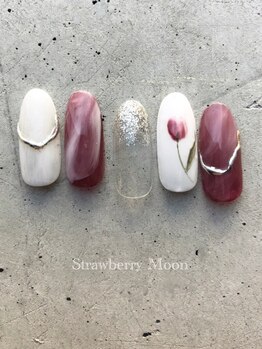 サロンストロベリームーン(Salon Strawberry Moon)/大人フラワーネイル