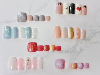 グランボヌール(grand bonheur)の写真/[ジェルのようなモチ◎シェラックネイルフット¥4300～/ハンド¥3300～]ジェルとマニキュアのいいとこどり♪