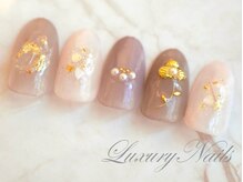 ラグジュアリー ネイルズ(Luxury Nails)/シンプル◇パーツフラワーNail