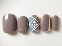 カラ ネイル 中津店(calla nail)/グレージュにひと花