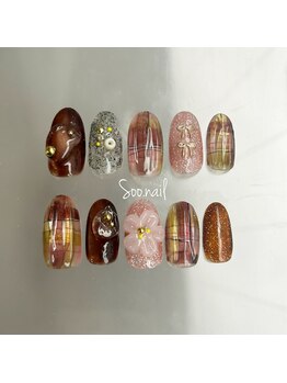 ソーネイル(Soo.nail)/1月定額ネイルアシメデザインA