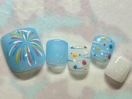 花火ネイル　ヨーヨーネイル
